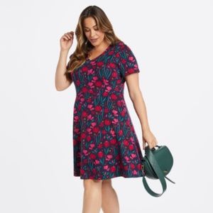 Draper James Floral Ponte Fit and Flare Dress